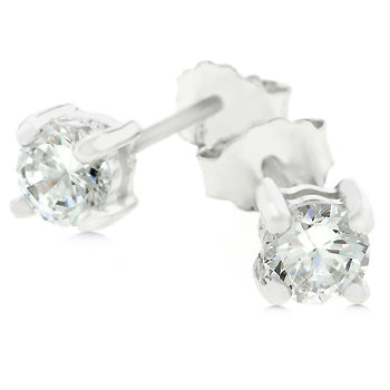 Blossom Round Cut Stud Earrings – 4mm | 0.25ct | Sterling Silver