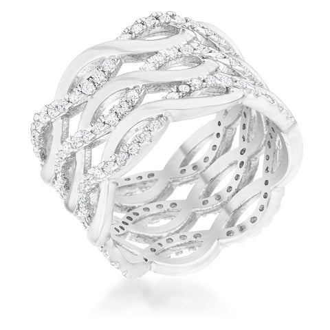 Brandy CZ Twist Wide Cocktail Ring | 0.9ct