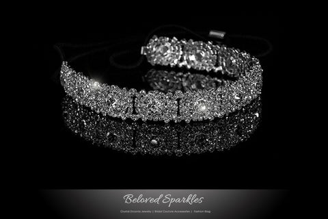 Amica Rhinestone Halo Cluster Stretchable Headband | Rhinestone - Beloved Sparkles
 - 1