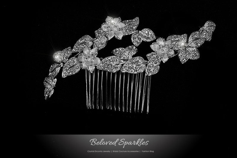 Nikki Art Deco Flower Hair Comb | Swarovski Crystal - Beloved Sparkles
 - 1