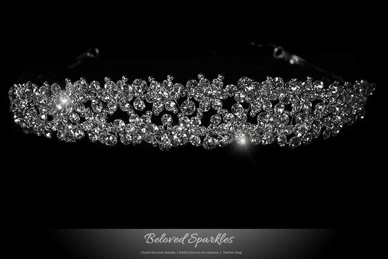 Krisma Floral Cluster Silver Tiara | Swarovski Crystal - Beloved Sparkles
 - 1