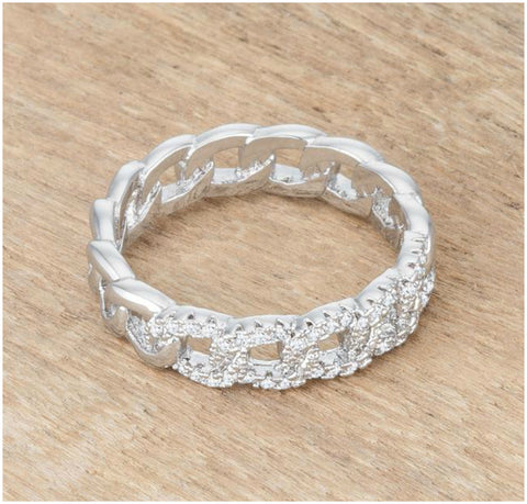 Bridget Interlocking Chain Design CZ Ring