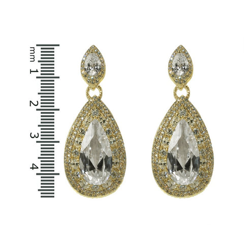 Bridged Pear Chandelier Earrings | 18k Gold | 48mm