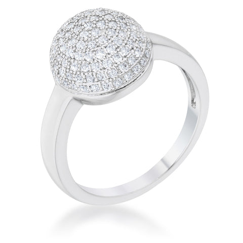 Brie Contemporary Sphere Cluster Fashion Cocktail Ring | 1ct |Cubic Zirconia | Silver