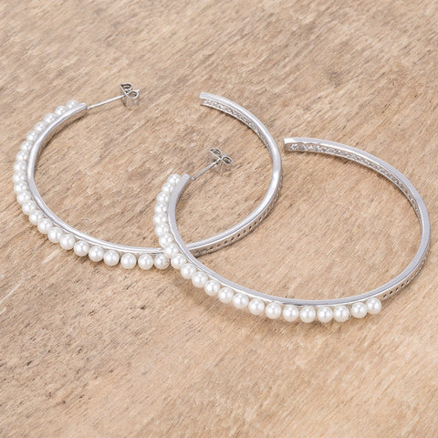 Brook Inside Out CZ and Pearl Hoops