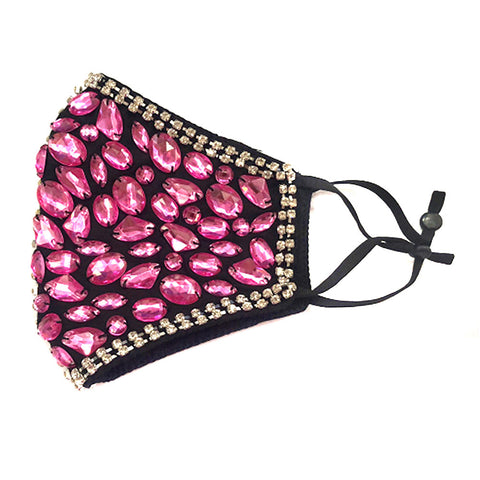 Cait Pink Multi Stone Embellished Fashion Mask