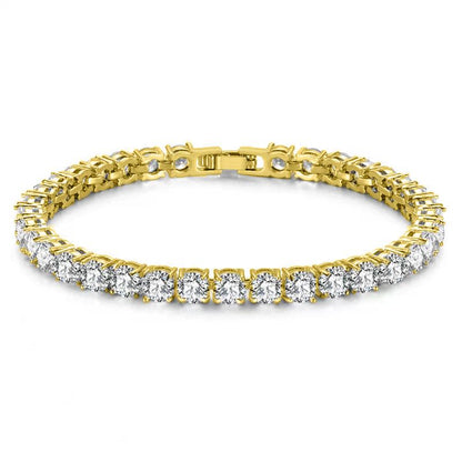 Carla 5mm Round CZ Gold Tennis Bracelet | 7in