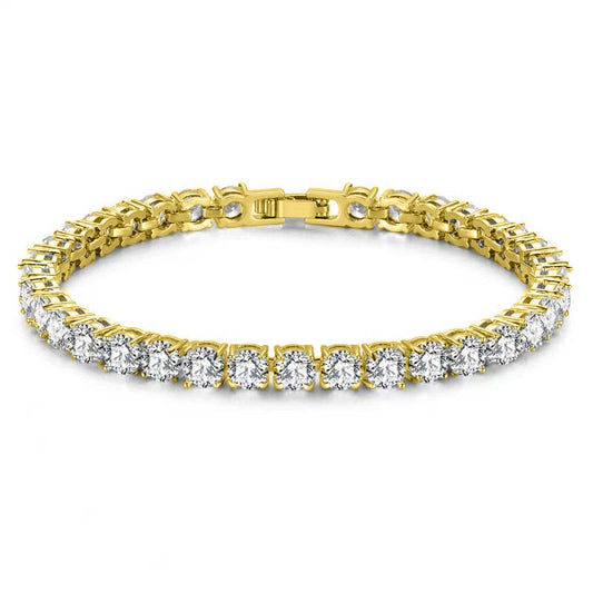 Carla 5mm Round CZ Gold Tennis Bracelet | 7in