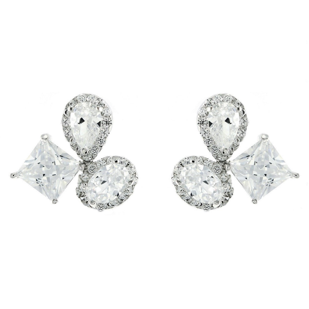 Carlotta Cluster CZ Stud Earrings