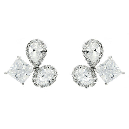 Carlotta Cluster CZ Stud Earrings