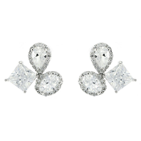 Carlotta Cluster CZ Stud Earrings