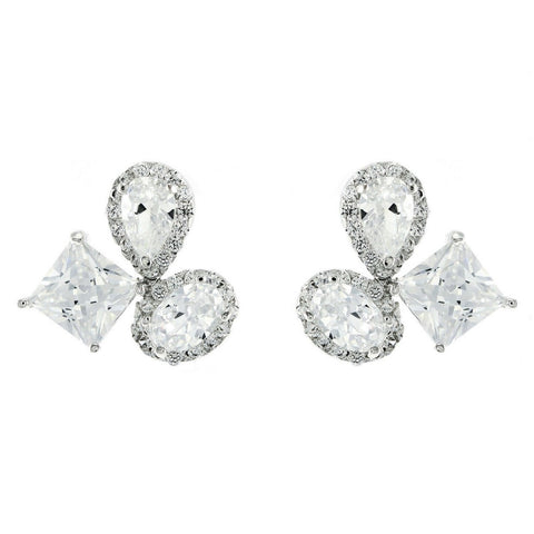 Carlotta Cluster CZ Stud Earrings