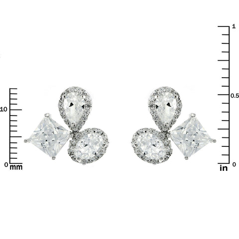 Carlotta Cluster CZ Stud Earrings
