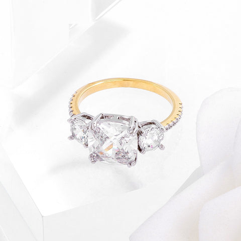 Carmen 2.75ct Cushion CZ Royal Engagement Ring | 3.7ct