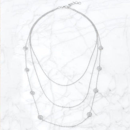 Carol Multi Chain CZ Layered Necklace