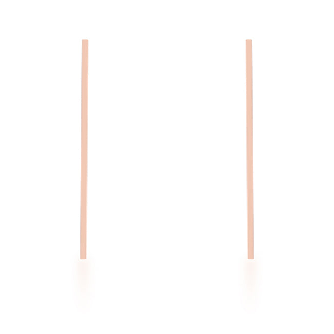 Carolee Rose Gold Long Linear Earrings | Stainless Steel