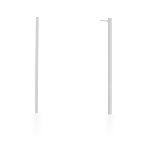 Carolee Silver Long Line Linear Earrings | Stainless Steel