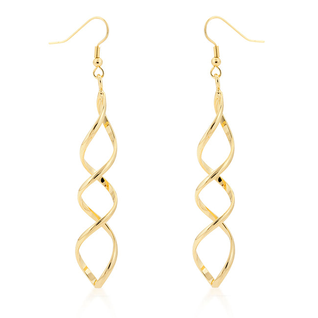 Casilda Gold Twist Dangle Earrings