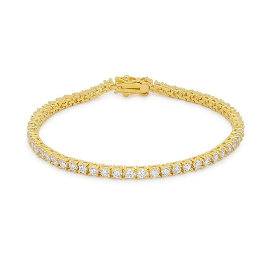 Cassidy 3mm Clear Round Tennis Bracelet – 7in | 10ct