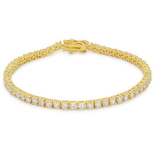 Cassidy 3mm Clear Round Tennis Bracelet – 8in | 10ct