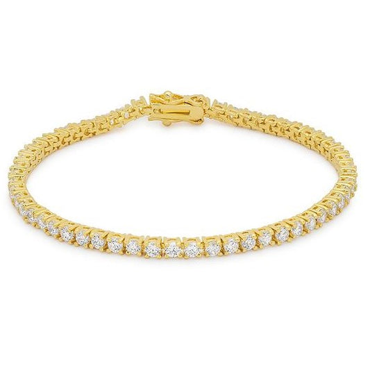 Cassidy 3mm Clear Round Tennis Bracelet – 8in | 10ct