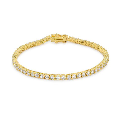 Cassidy Clear Round Gold Tennis Bracelet – 7in | 10ct