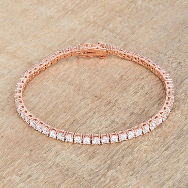Cassidy 3mm Clear Round Tennis Bracelet – 7in | 10ct