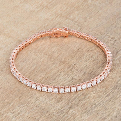 Cassidy 3mm Clear Round Tennis Bracelet – 7in | 10ct