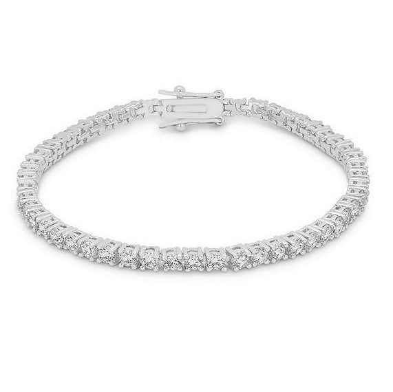 Cassidy 3mm Round CZ Tennis Bracelet – 7in | 10ct