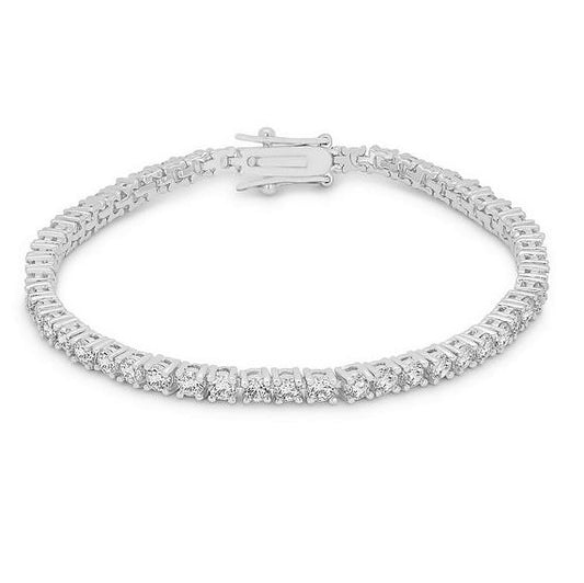 Cassidy 3mm Round CZ Tennis Bracelet – 7in | 10ct