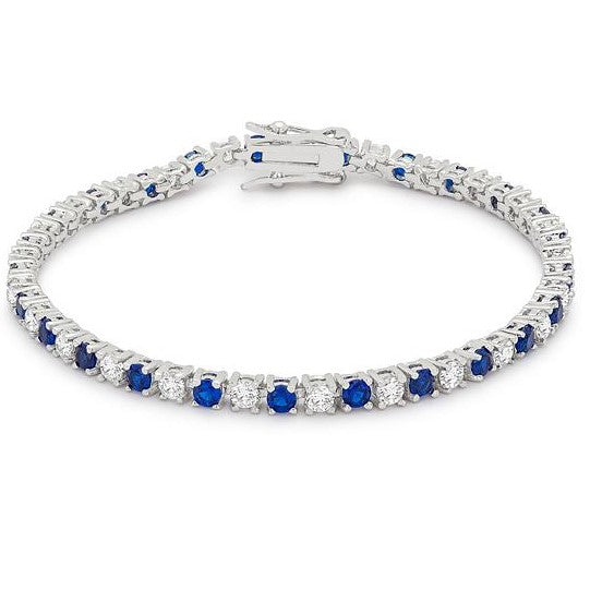 Cassidy 3mm Sapphire Round Tennis Bracelet - 7in | 10ct