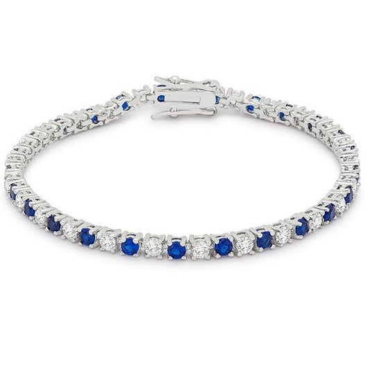 Cassidy 3mm Sapphire Round Tennis Bracelet - 7in | 10ct
