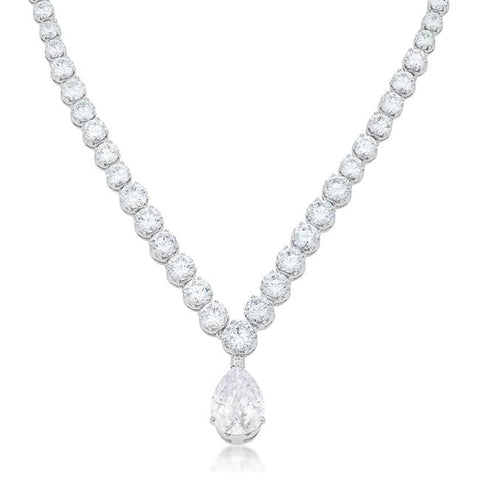 Chandani Bejeweled CZ Pear Drop Necklace | 60ct