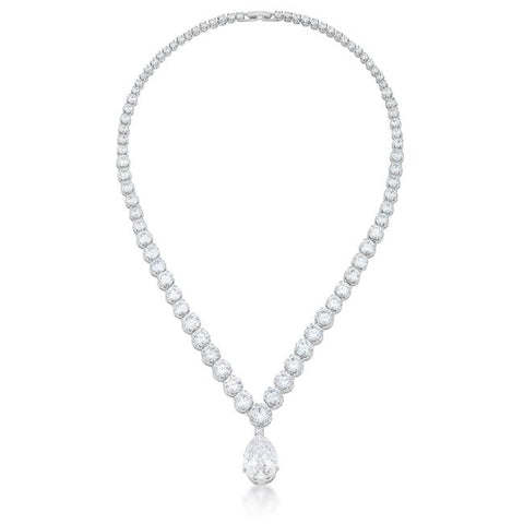 Inessia Graduated Cubic Zirconia Necklace | 45ct