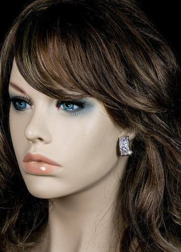 Chanya 5mm Princess Stone Huggie Earrings | 7ct