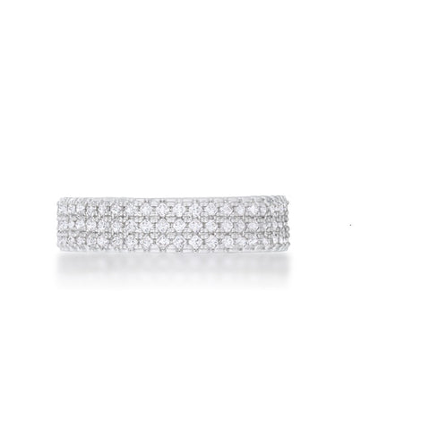 Chare CZ Cluster Eternity Silver Band Ring | 3.5ct