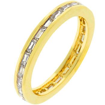 Chela Baguette Eternity Stackable Gold Ring | 2ct | 18k Gold