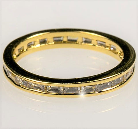 Chela Baguette Eternity Stackable Gold Ring | 2ct | 18k Gold