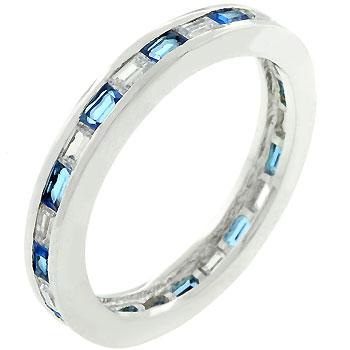 Chela Sapphire Baguette Eternity Stackable Wedding Ring | 2ct