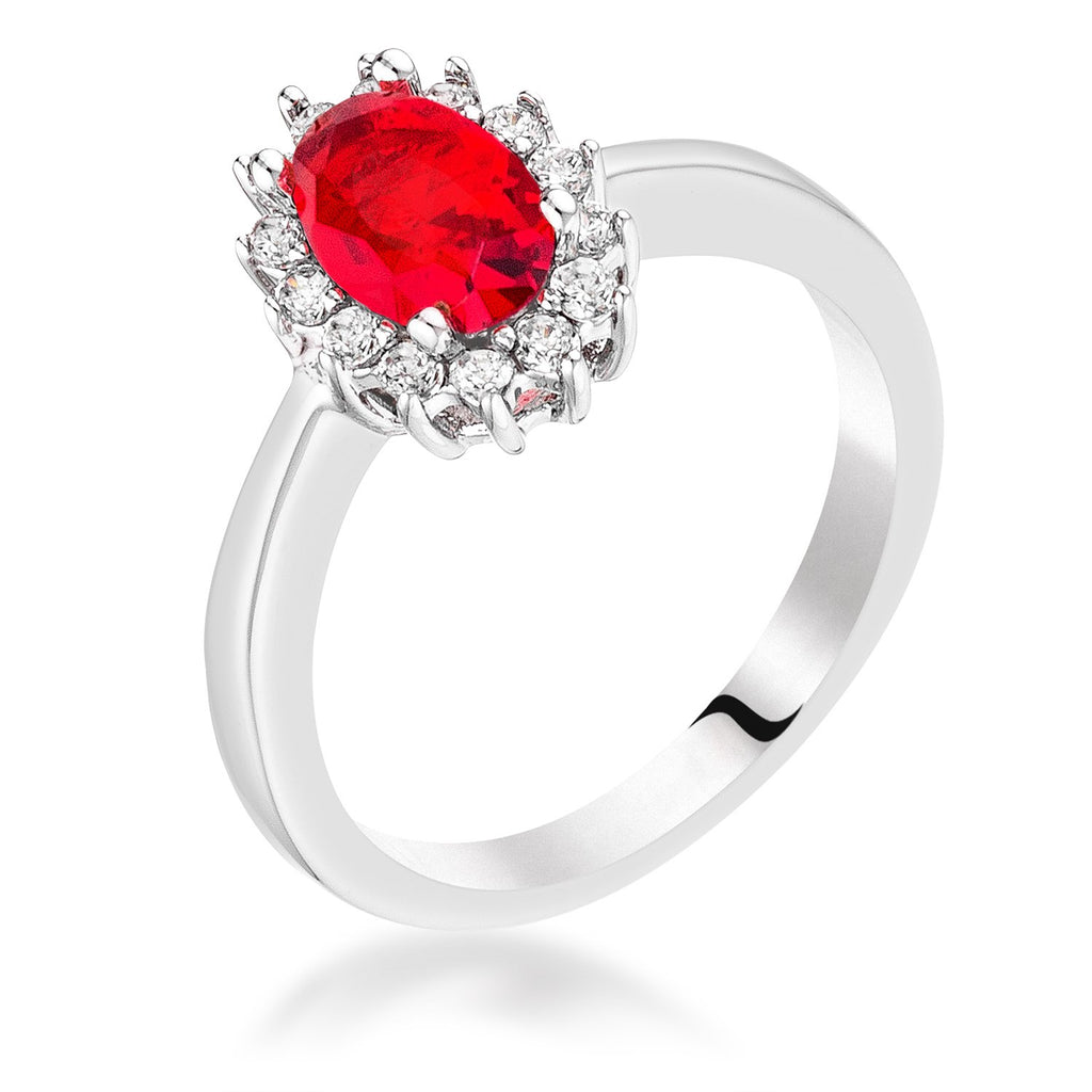 Chesna Oval Ruby Halo Ring | 2ct