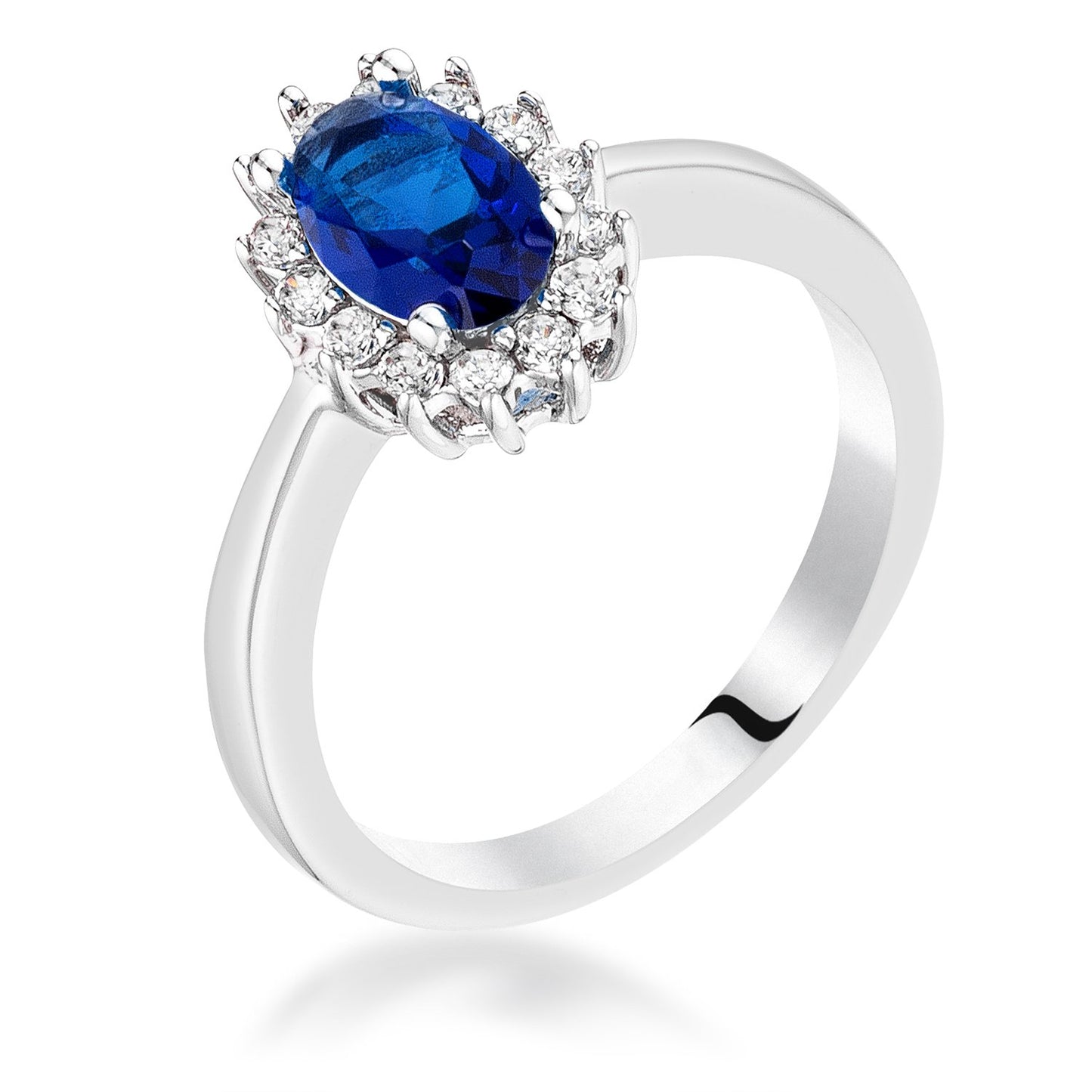 Chesna 8mm Oval Sapphire Halo Ring | 1ct