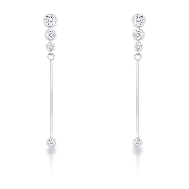 Chitsa Graduated CZ Silver Linear Earrings