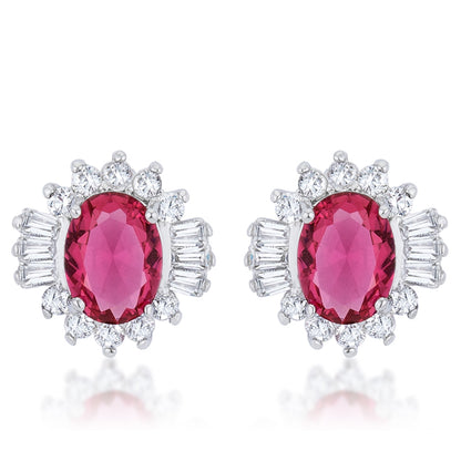 Chrisalee Vintage Ruby Halo Earrings