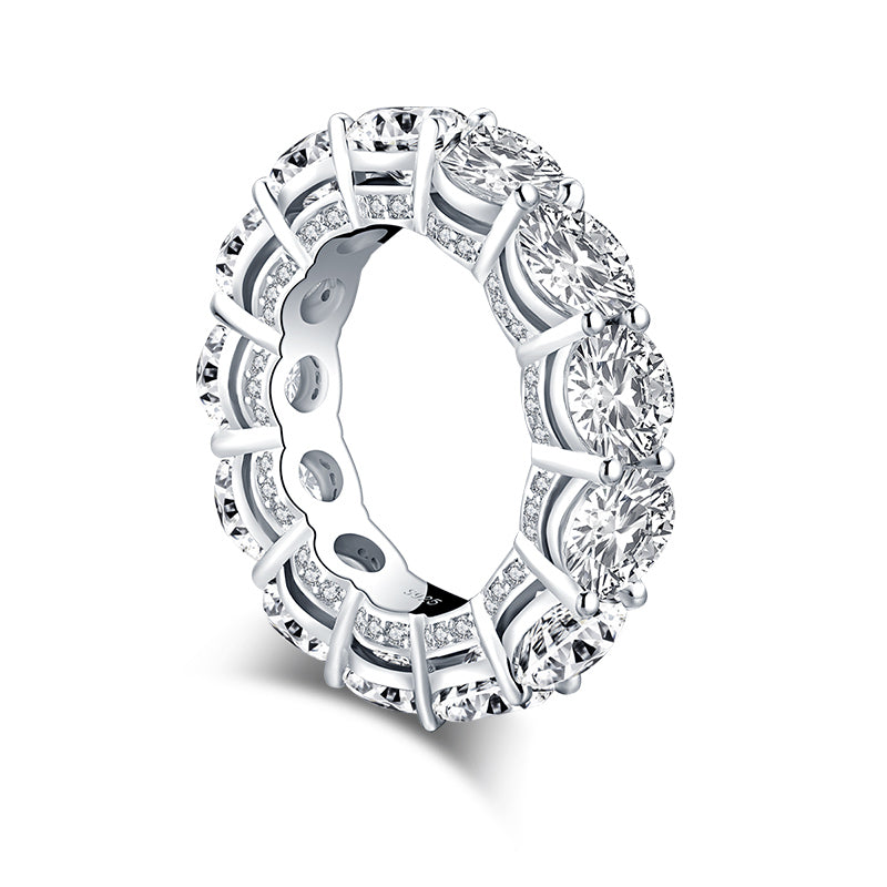 Christian 6mm Round CZ Eternity Ring | 10.75ct | 925 Sterling Silver