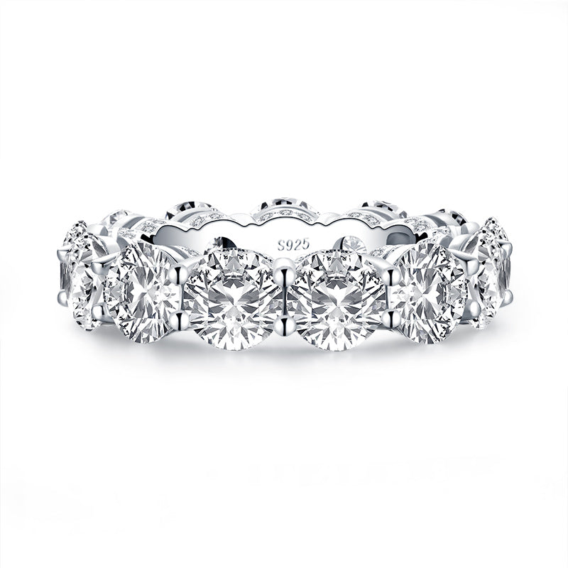 Christian 6mm Round CZ Eternity Ring | 10.75ct | 925 Sterling Silver