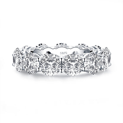 Christian 6mm Round CZ Eternity Ring | 10.75ct | 925 Sterling Silver