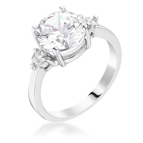 Abigail 3ct Round Three Stone CZ Engagement Ring | 5ct