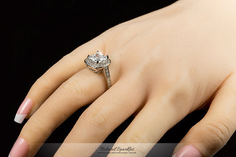 Clarissa 4.1ct Cushion Halo Engagement Ring | 5ct