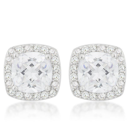 Clarissa Cushion Halo Stud Earrings