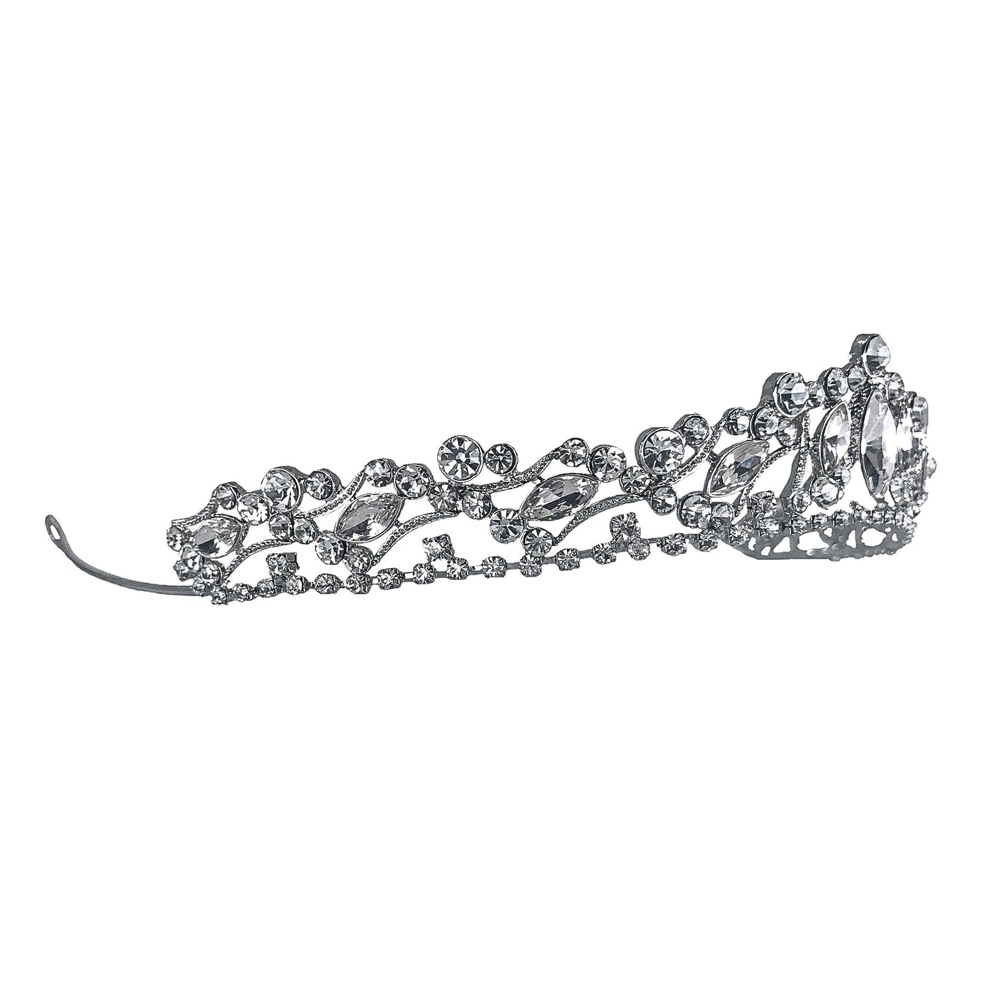 Claudia Marquise Crystal Silver Tiara